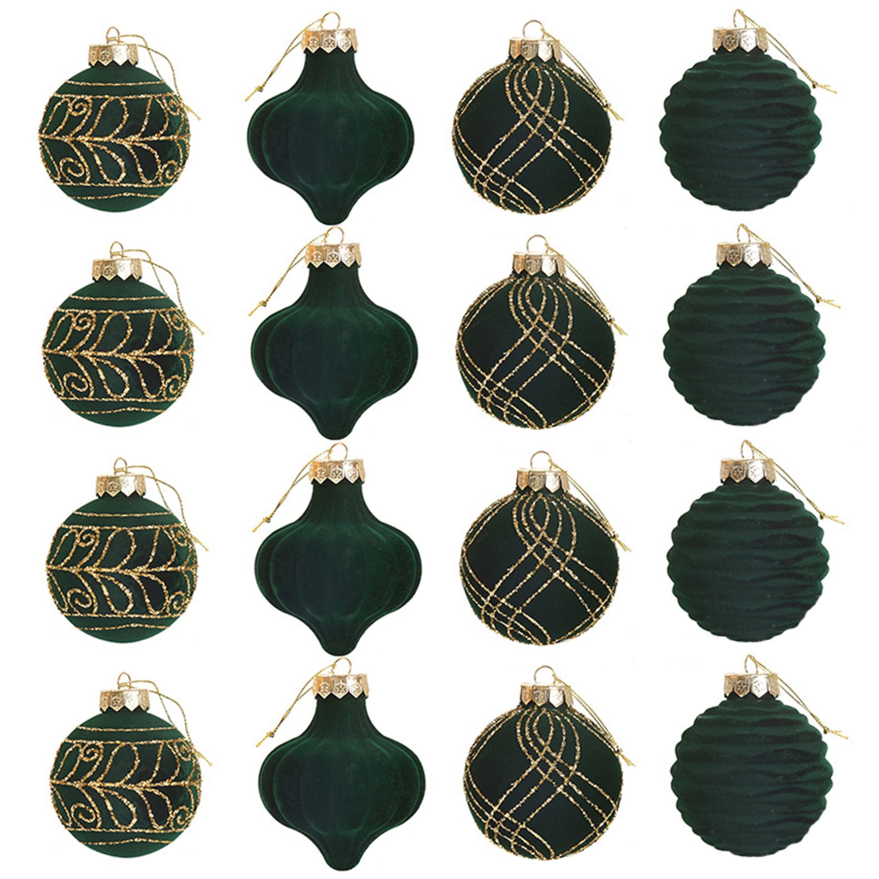 Boules de noël en velours incassables vert foncé pour protéger votre déco