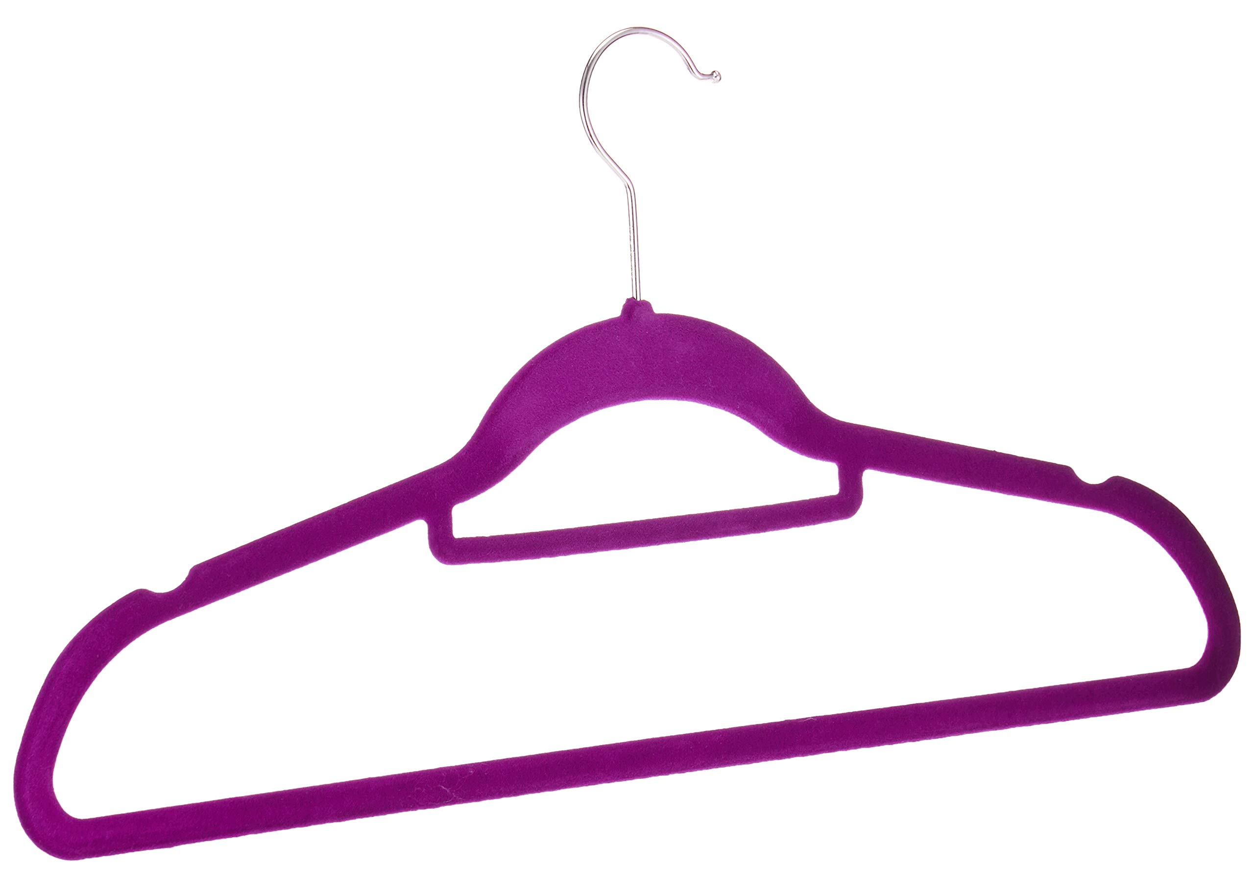 Aarika Closet Velvet Hangers with Metal Hook (Pack of 4) Purple