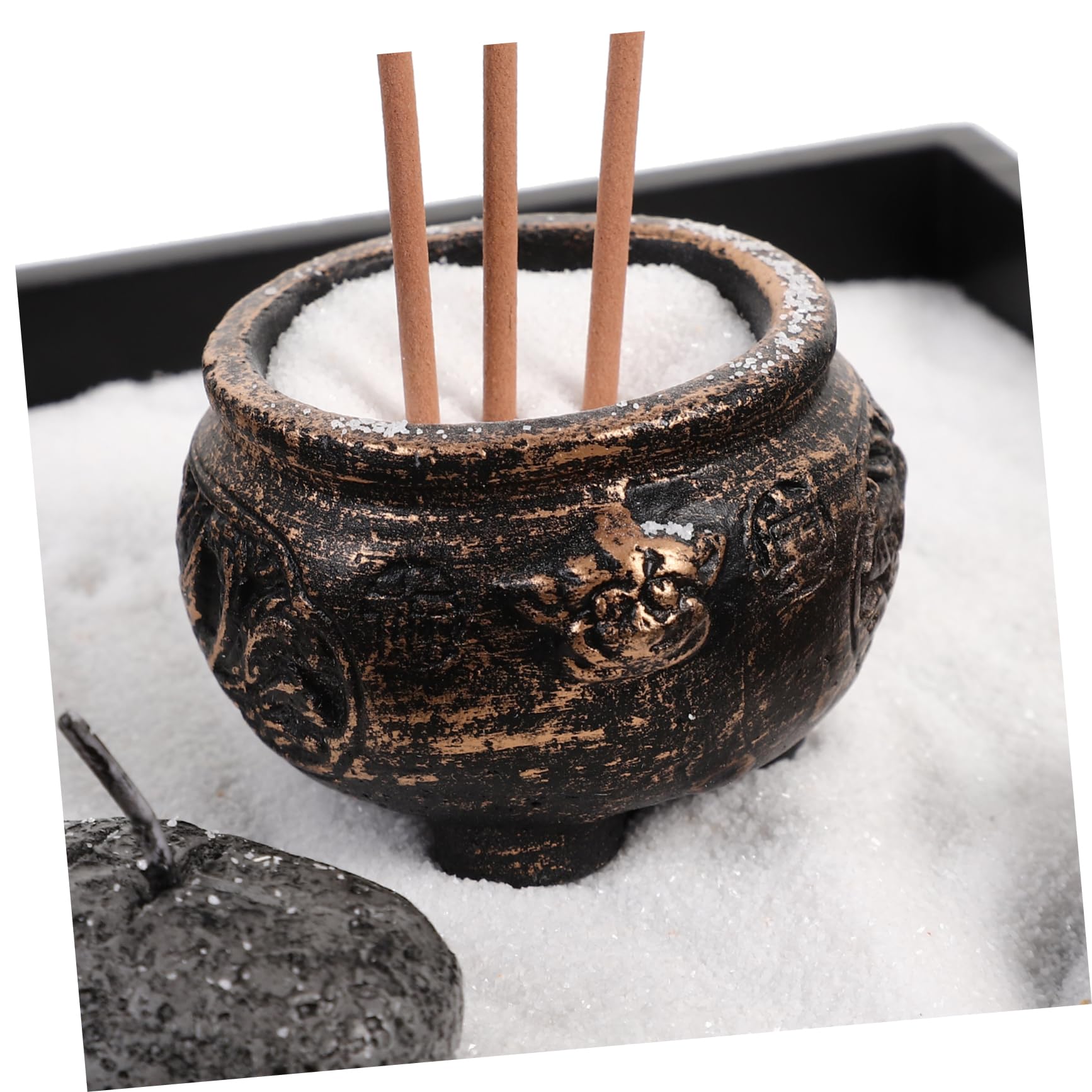 Garneck Porta Incensi Statua Buddha Nero in Legno e Resina, Decorazione Zen per Casa e Studio, Atmosfera Მშვიდ?