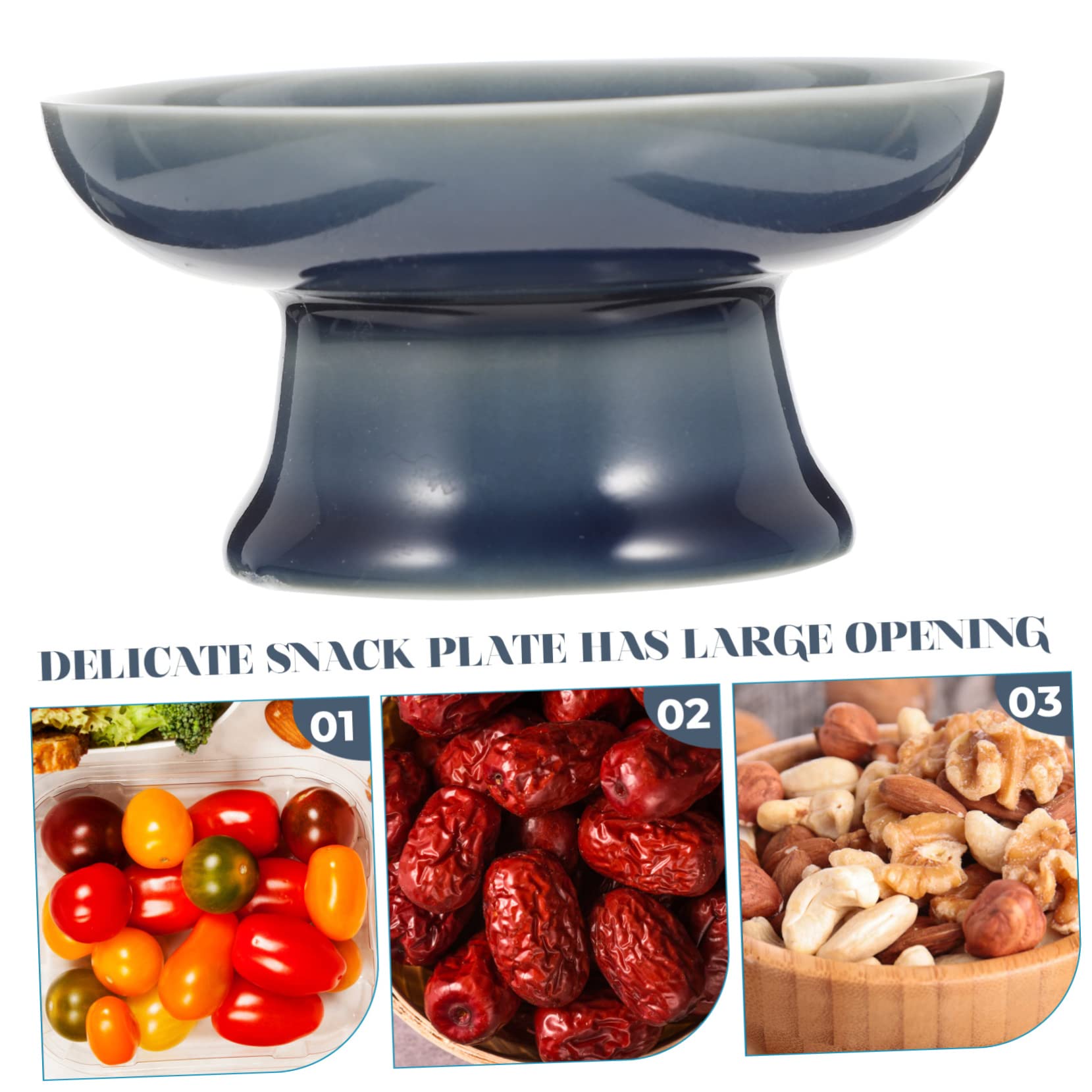 3 Pezzi Piatto da Frutta Piatto per Frutta secca Ciotola da Frutta con piedistallo Vassoio per Snack Supporto per Dessert Vassoio da Portata per Frutta Vassoio in Ceramica Ciotola
