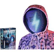 Depointer Life Led Mask with Gesture Sensing,Unisex LED Lighted Face Transforming Mask for Costume Cosplay Party Masquerade