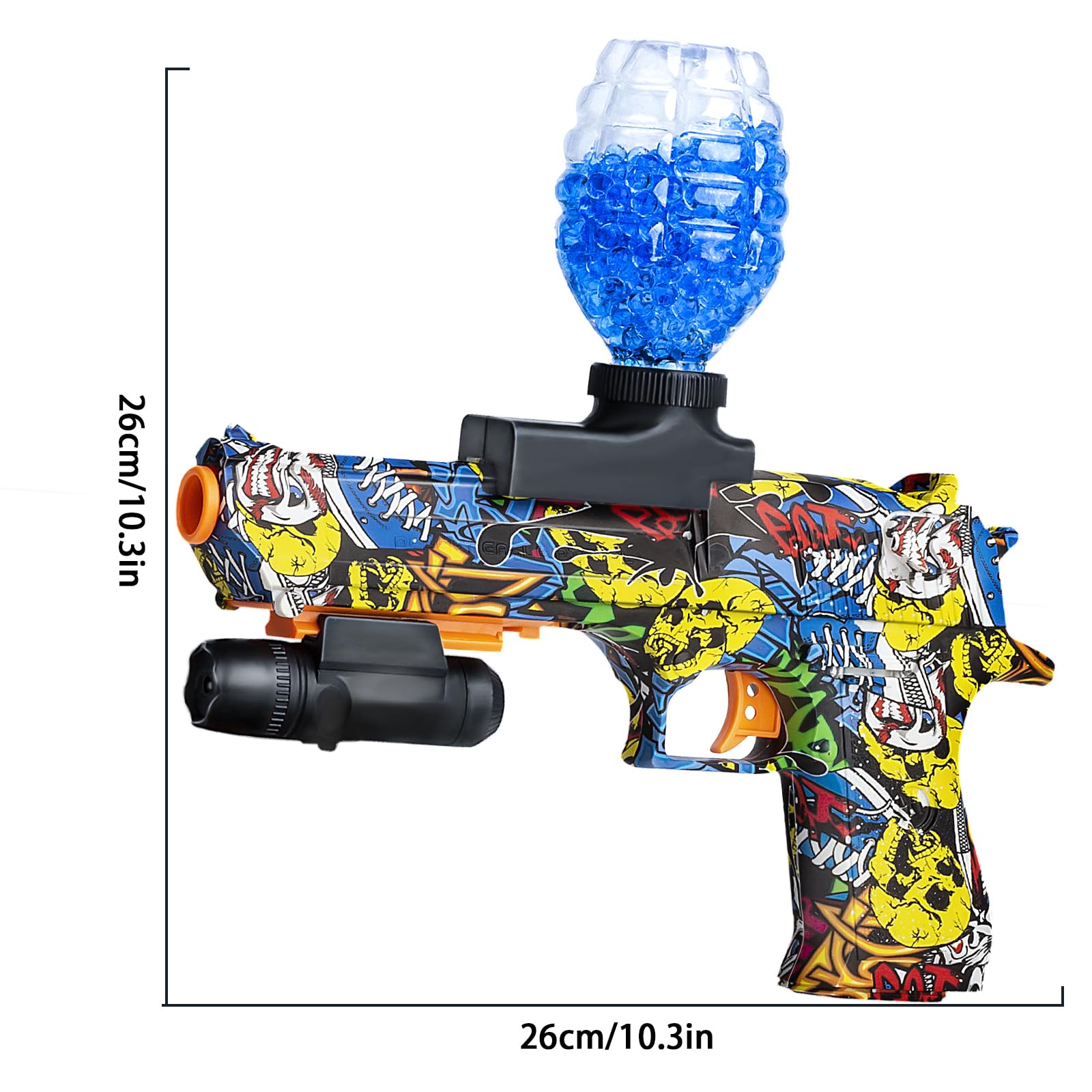 Gel Ball Blaster Automatic with 20,000 Rounds, Electric Gel Splat Toy with Drum& Mag and Goggles