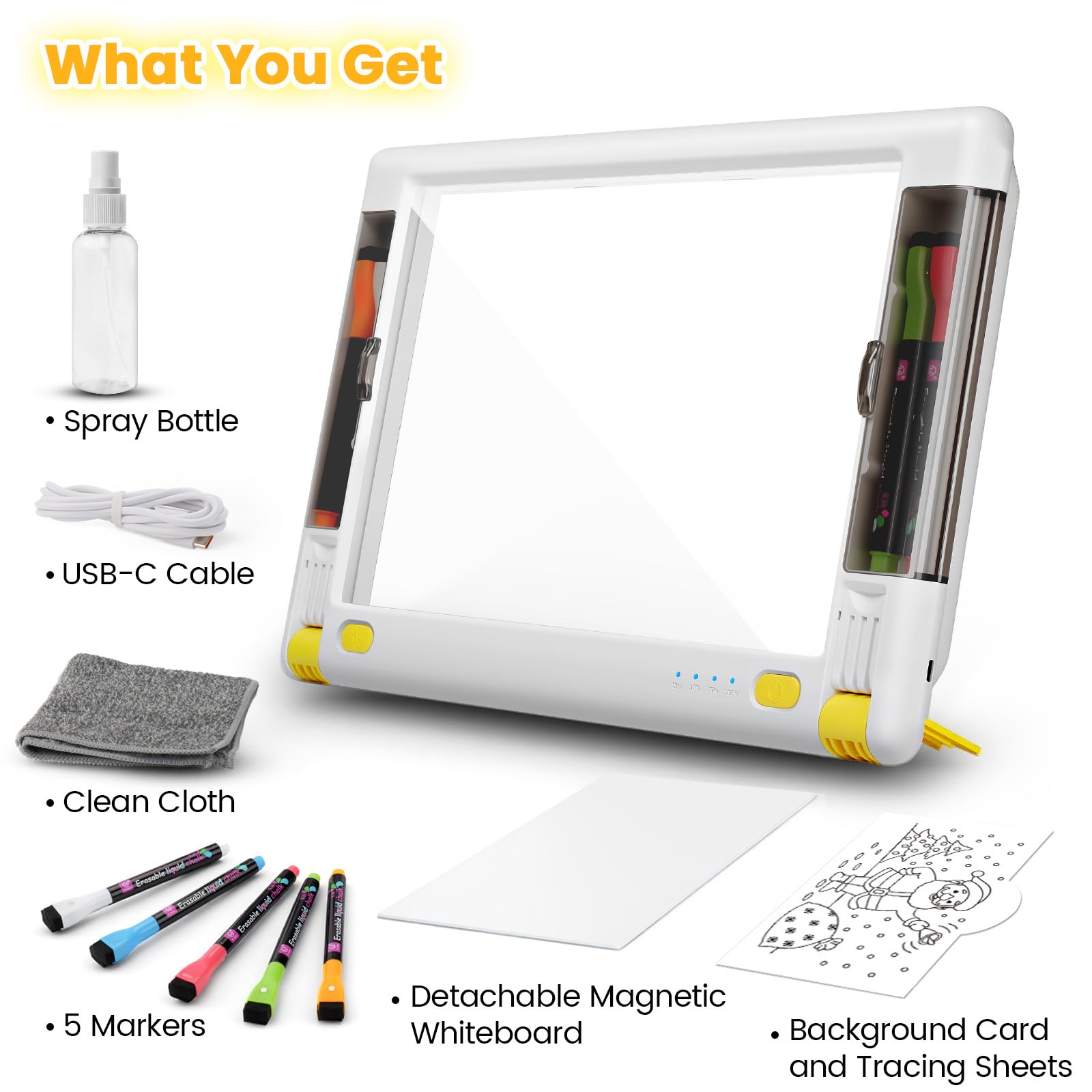 Lavagna da disegno a LED ricaricabile da 15 pollici per bambini, con 9 colori e effetti luminosi, lavagna da disegno al neon per disegnare, idea regalo per adolescenti, 5 pennarelli