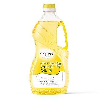 Jivo Extra Light Olive Oil 2 Litre | Imported from Spain | MUFA-Rich Cooking Oil | Cholesterol & Trans Fat Free | High Smoke Point | Ideal for Indian Cooking, Frying, Roasting, Grilling, & Baking