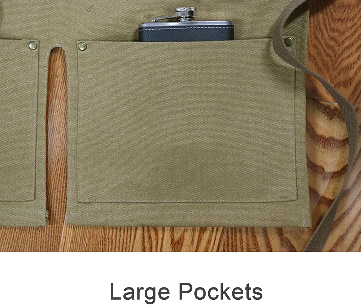 tool apron,Work Apron With Pockets, Woodworking Apron with Tool Pockets Work Aprons Split Leg Canvas Waterproof Adjustable Strap Apron Shop Apron (Color : Brown)
