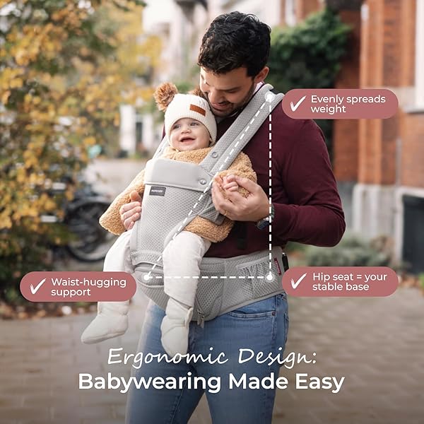 Momcozy 2-in-1 Hip Seat Baby Carrier 2