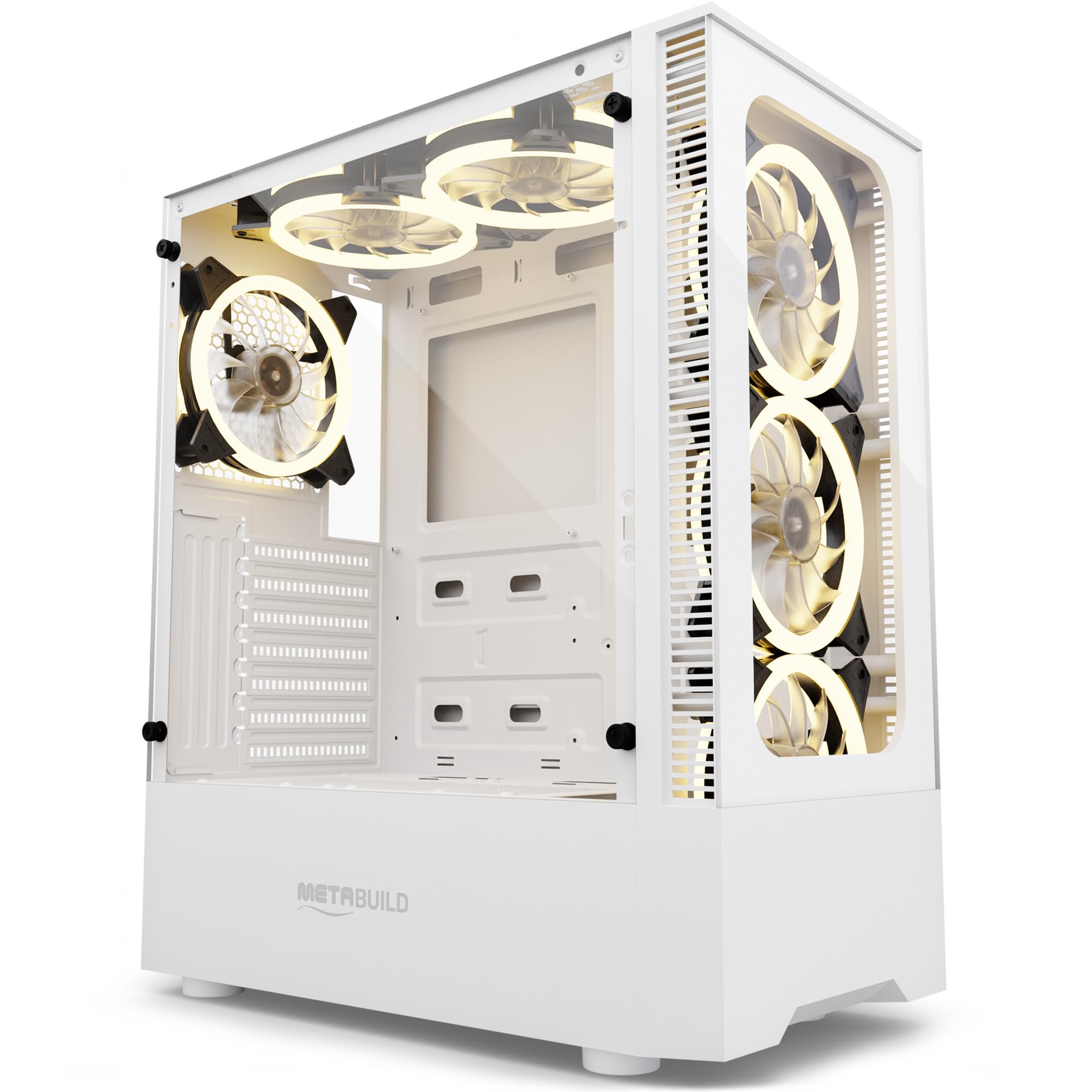 Amazon.co.jp: METABUILD ATX PCケース RGBファン搭載 (プリ  