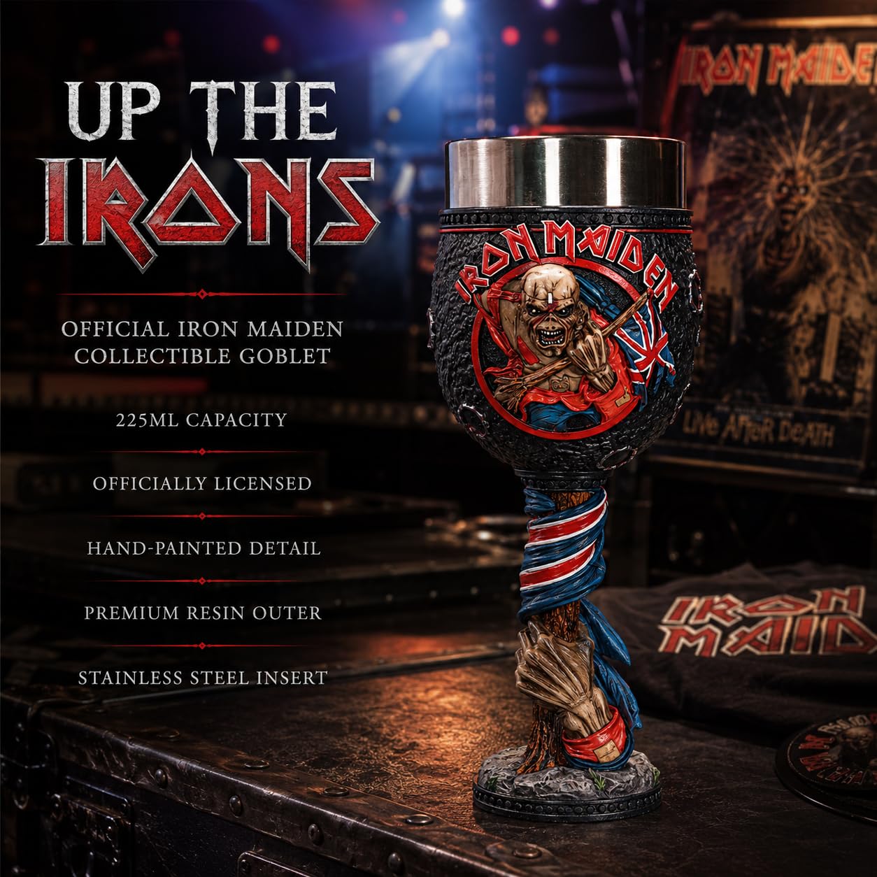 Nemesis Now Iron Maiden The Trooper Kelch, offizielles Lizenzprodukt, 19,5 cm, Rot
