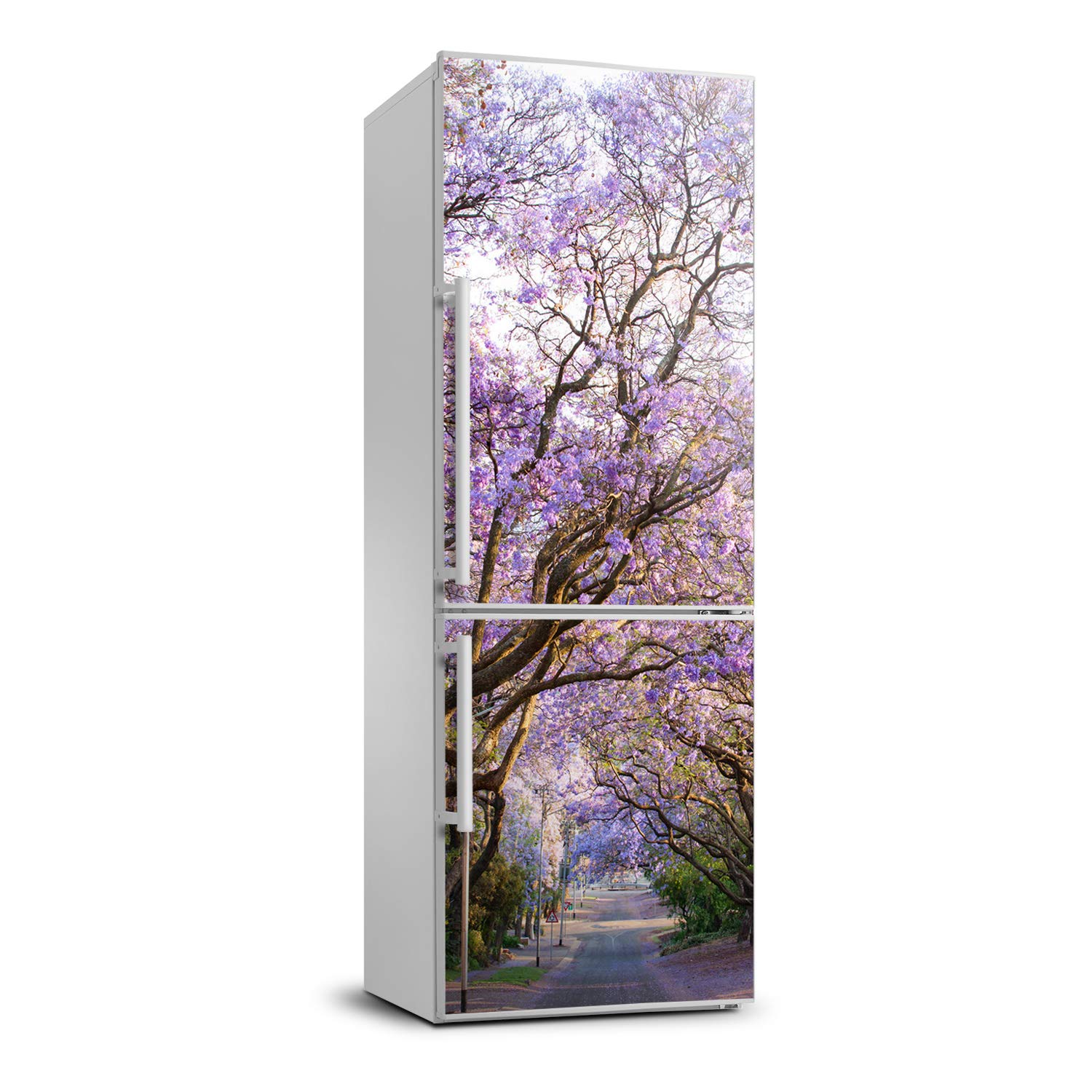 Autocollant frigo 60x180cm chemin Jakaranda pour décoration cuisine