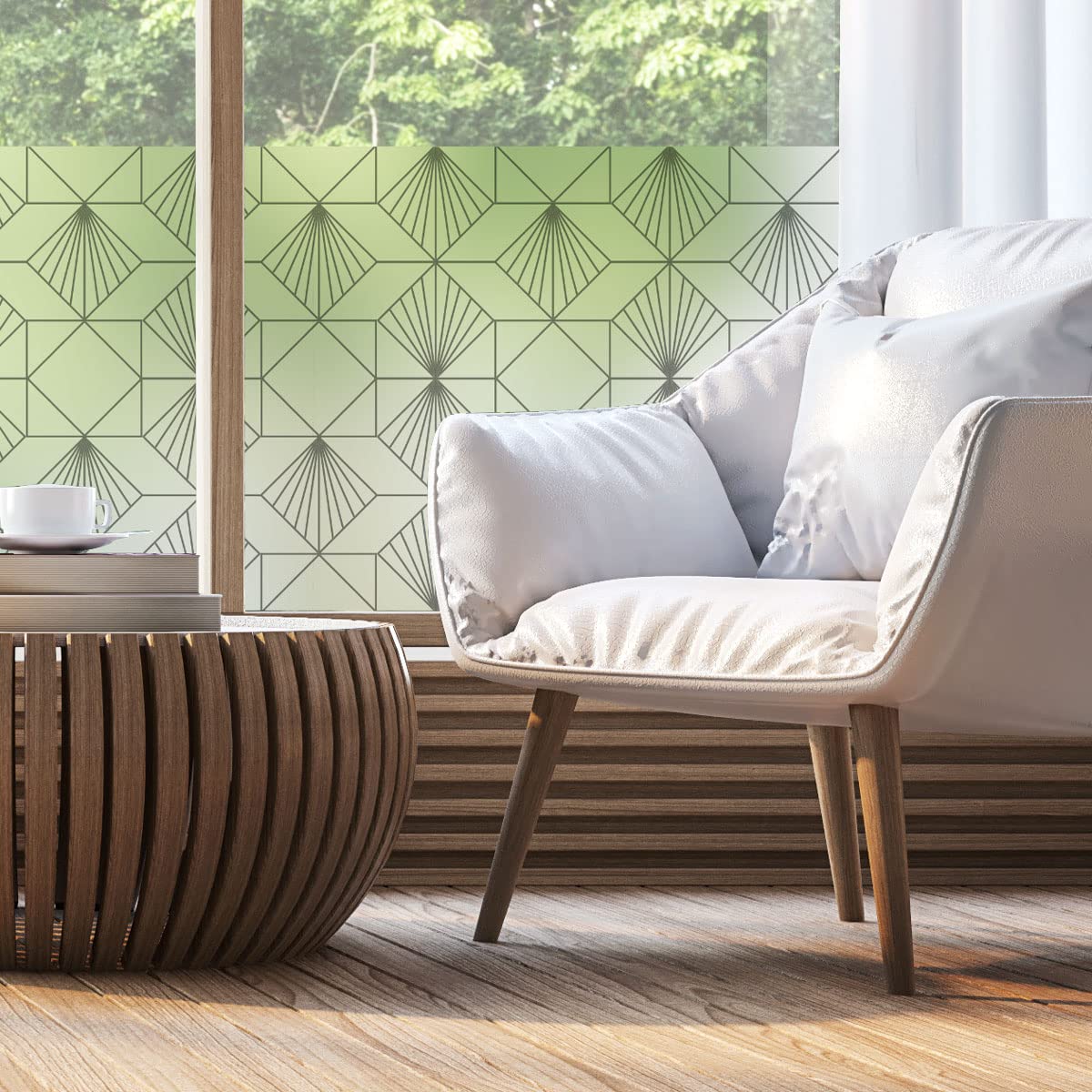 Ambiance Sticker Anti-Blackout Window Film - Art Deco - Privacy Screen Sticker for Windows and Shower Doors | H40 x L100 cm