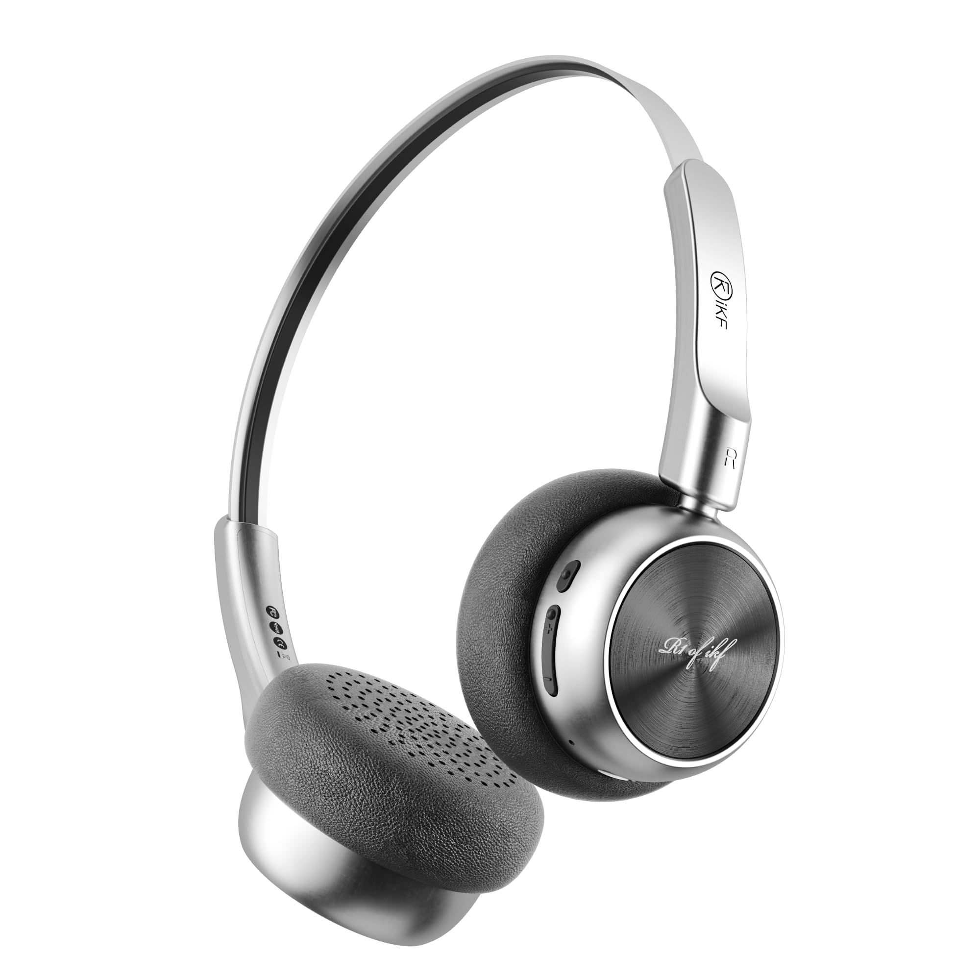iKFR1 Retro Wireless Headphones On Ear, Metal Design, Portable Lightweight Headphones, 30mm Dynamic Driver with Lossless Audio, 60H Playtime, Soft Earmuffs, Sweatproof for Sports, Travel