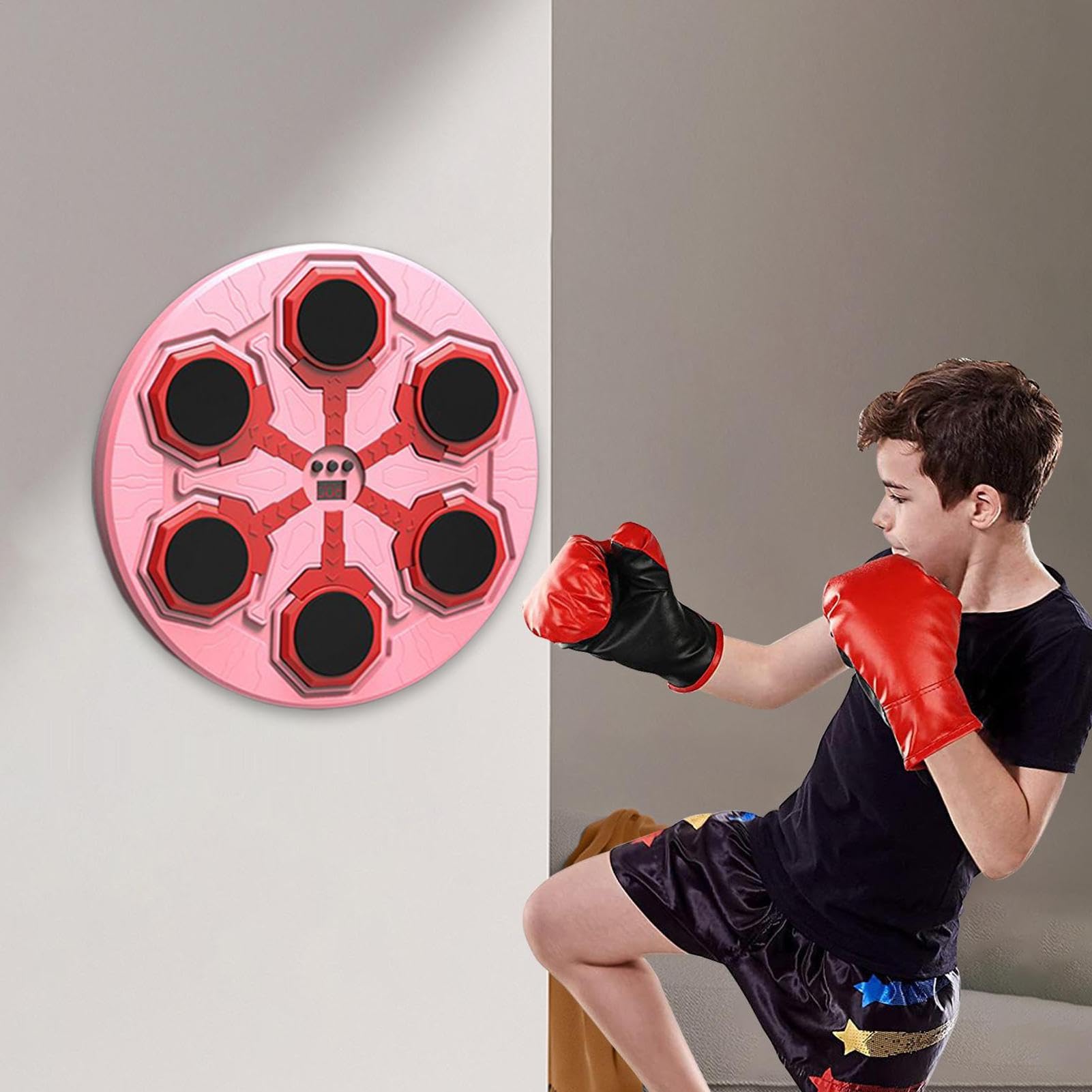Máquina de boxeo musical - Smart blueto0th Music Boxing Maching, Target de ponche interactivo | Smart Trainer Smart Wired Mall con guantes, máquina de boxeo digital, equipo de entrenamiento elec