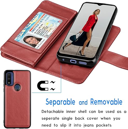 Miniatura 9 de Tekcoo Funda tipo cartera para Moto G Pure  Motorola Moto G Pure 2021, de piel sintética de lujo para identificación en efectivo y ranuras para
