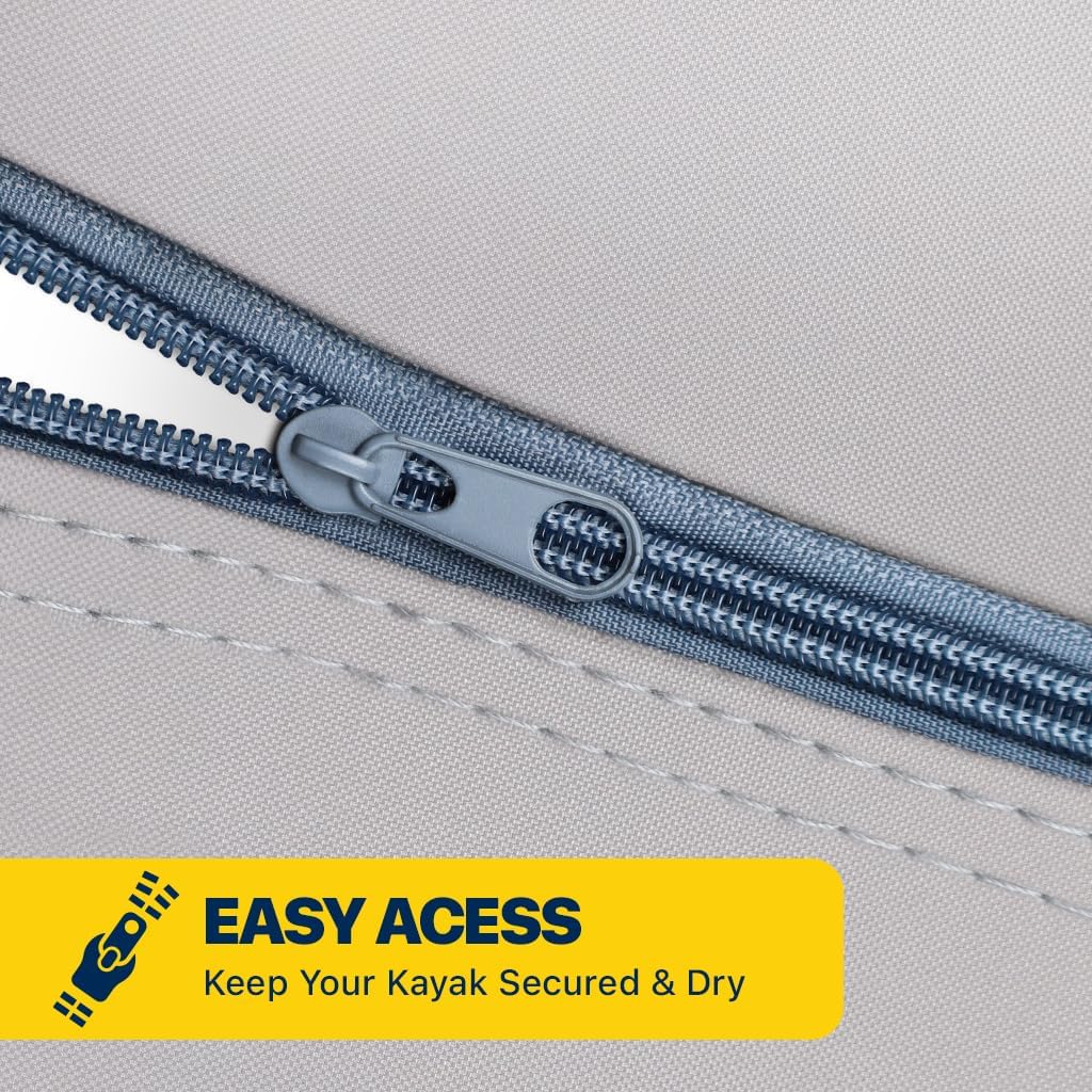 Seal Skin Covers Heavy-Duty Kayak Cover, Waterproof & Dustproof Outdoor Storage Cover for Kayak, Canoe, Paddle Board & SUP, Snug Fit for Kayaks up to 10' Long and 110" Girth