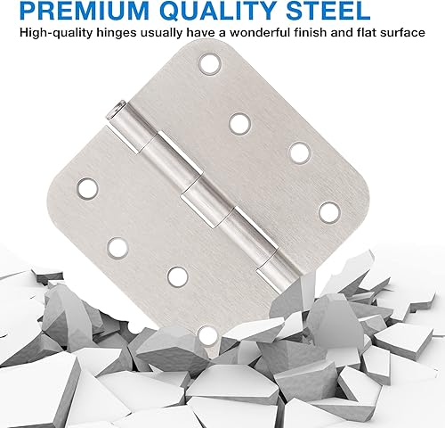 Miniatura 5 de JIW Bisagras de puerta de níquel satinado de 4 pulgadas, paquete de 18 unidades, 1