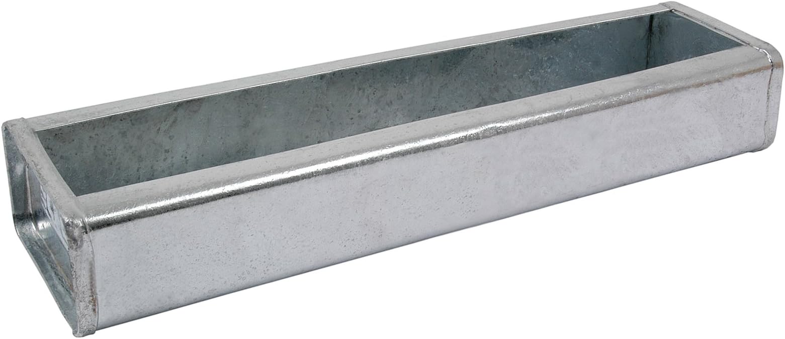 WOLSELEY 45CM (3LT) GALVANISED POULTRY FEED TROUGH and Tigerbox® Antibacterial Pen.