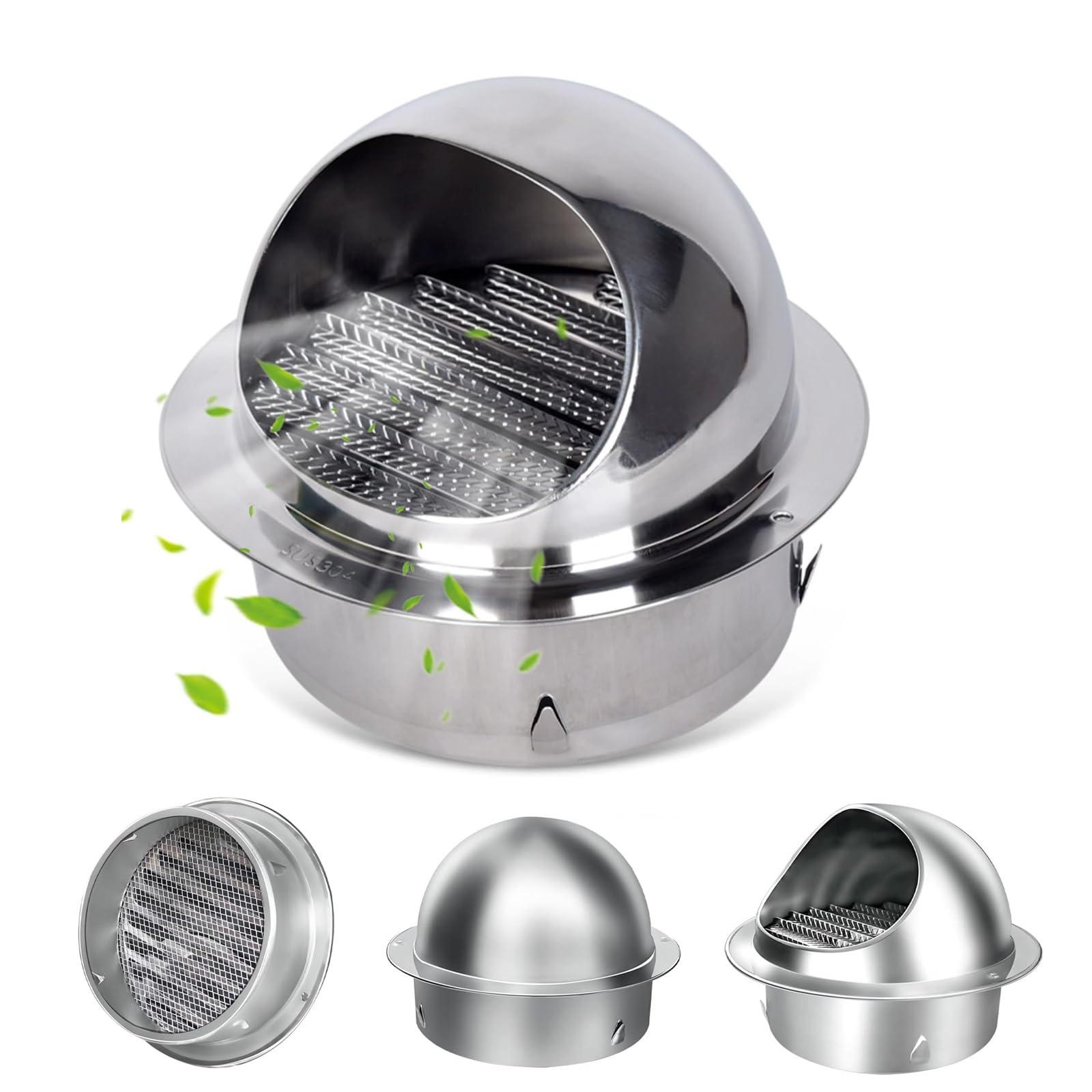Grille de ventilation anti infiltration d'eau pour conduit d'aération 200mm