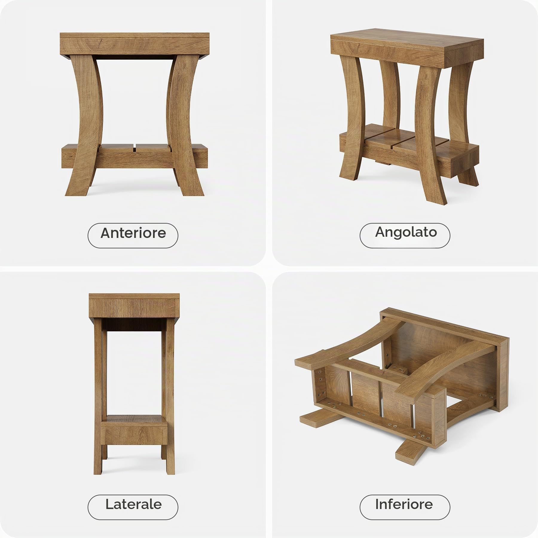 Tribesigns Tavolino Laterale da Divano con Ruote, 60 x 30 x 60 cm Tavolino da Salotto in Legno Stile Rustico, Comodino per Camera da Letto, Ufficio e Piccoli Spazi