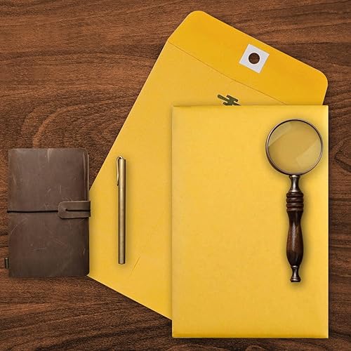 Miniatura 6 de Sobres de cierre de 6 x 9 pulgadas con sello engomado, sobres de catálogo de papel kraft marrón con cierre para el hogar, oficina, negocios, papel