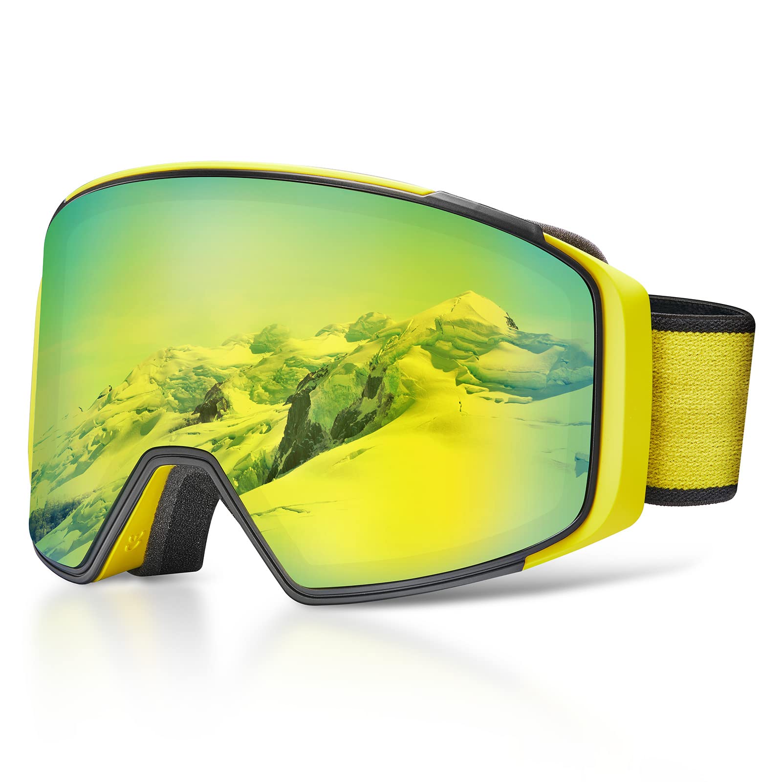 AVAWAY Masque de Ski Homme Femme Lunettes de Ski Lentille magnétique UV Protection Remplaçable, résistant à l'eau, au brouillard et au vent, Solide et sûr, Ski Snowboard Autres Sports Hiver