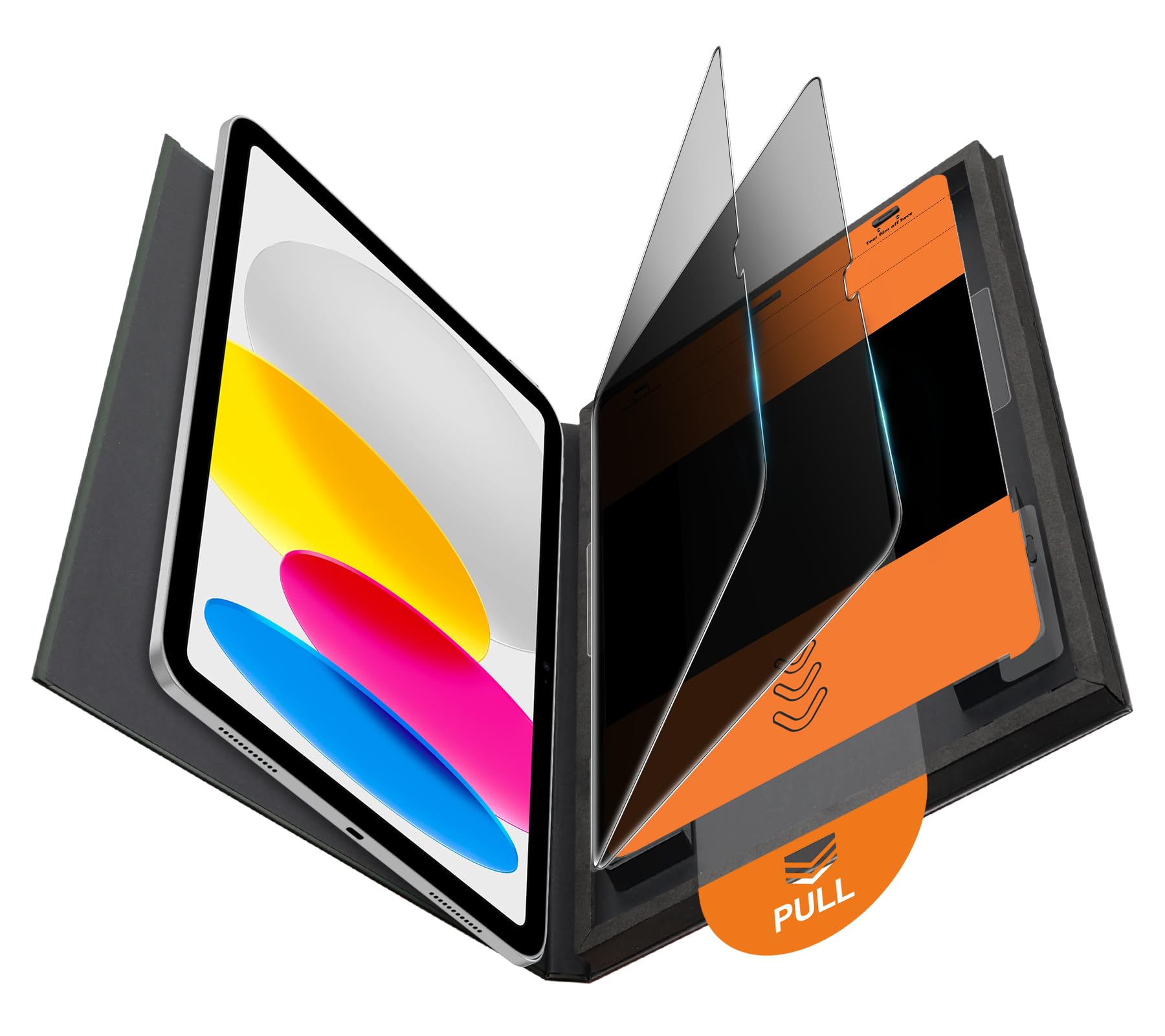 OMOTON 2 Pack Privacy Screen Protector for iPad A16 11th 10th Generation (11/10.9 inch 2025/2022), Anti-Spy Tempered Glass with Installation Tray for