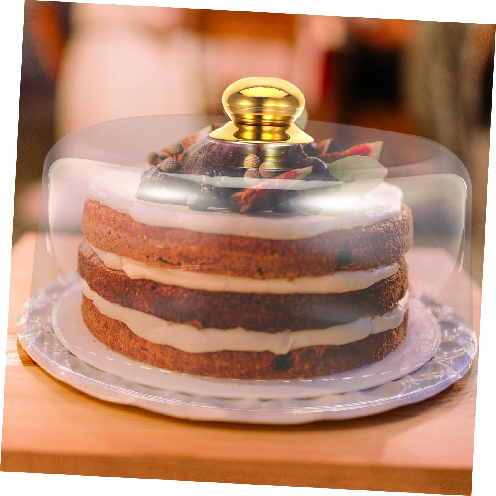 Zerodeko Cubierta De Plástico Transparente para Tartas Cubierta De Cúpula para Tartas De 30 Cm Cubierta Redonda De Acrílico para Soporte De Tartas Campana Redonda para Tartas con