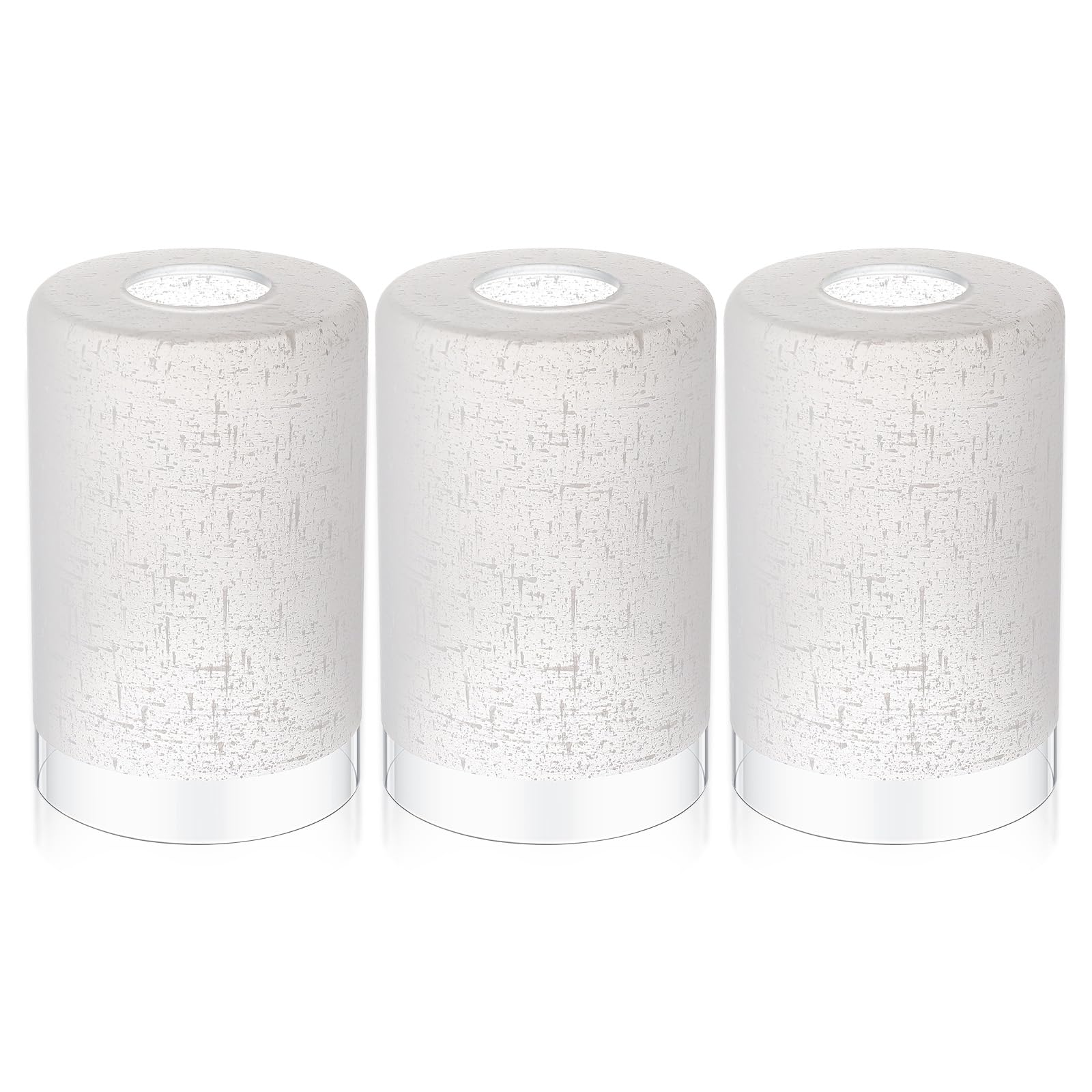 Photo 1 of Teenyyou 3 Pcs White Linen Frosted Glass Shade Replacements for Pendant Light Fixtures Glass Lamp Shade Cover, 1-5/8 Inch Fitter E26 Base, 4"w x 6"h, Replacement Lamp Globe for Chandelier Wall Sconce