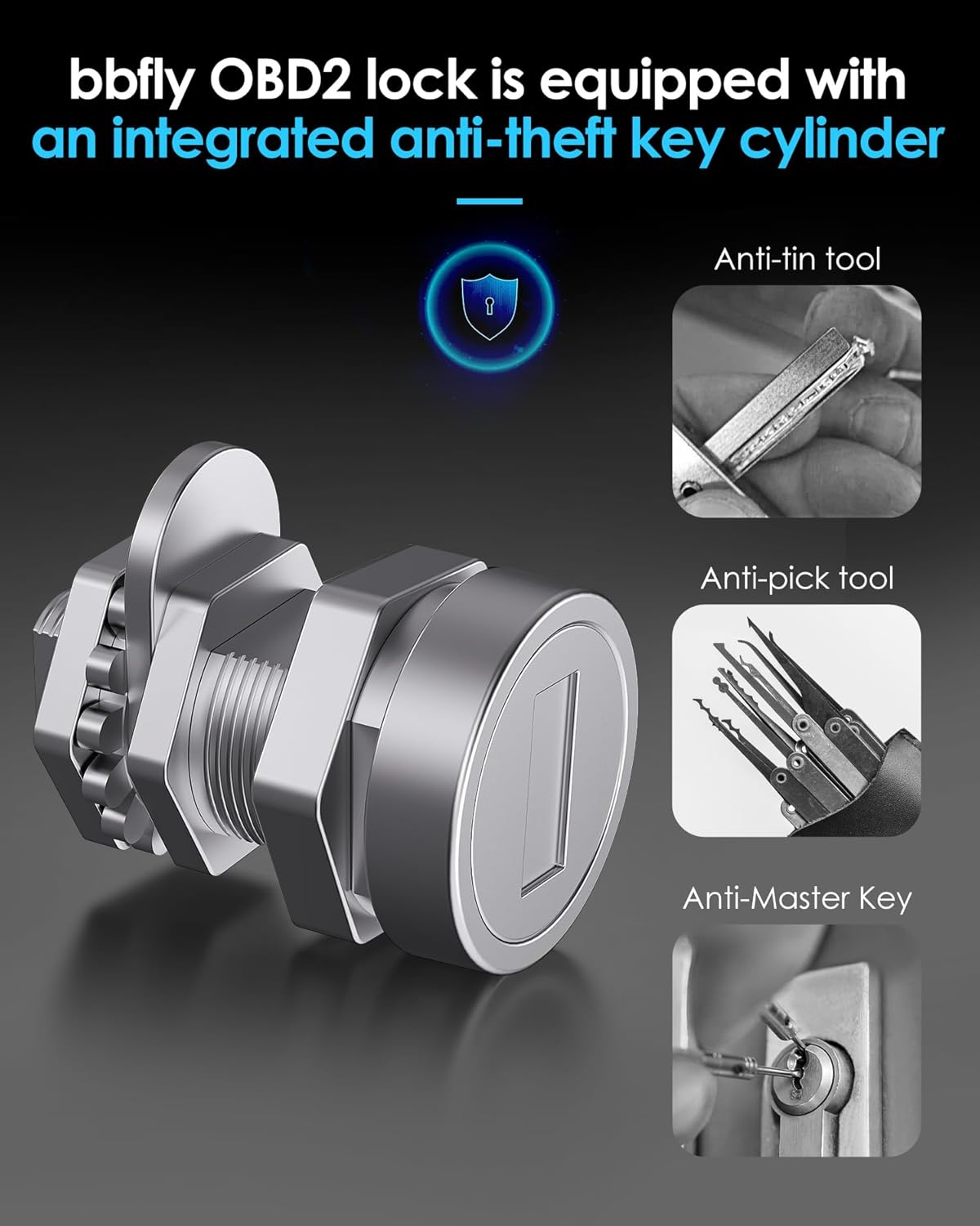 OBD Lock, bbfly-K02 ODB Port Locking Tool, Car OBD2 Protector Device (K02)
