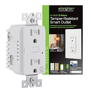 Enbrighten Z-Wave Plus Smart Receptacle Works with Alexa Google Assistant Tamper-Resistant Z-Wave Outlet Always On Outlet Hub Required