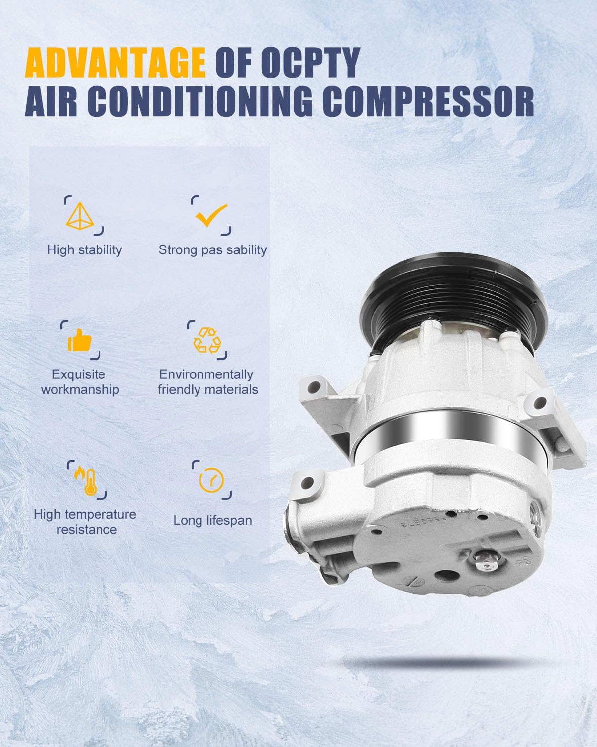 OCPTY AC Compressor for 1996-2005 for Buick Century for Chevrolet Impala Lumina Malibu Monte Venture for Oldsmobile Alero Cutlass Cutlass Supreme Silhouette for Pontiac Grand Am CS0051 CS0075 6511404