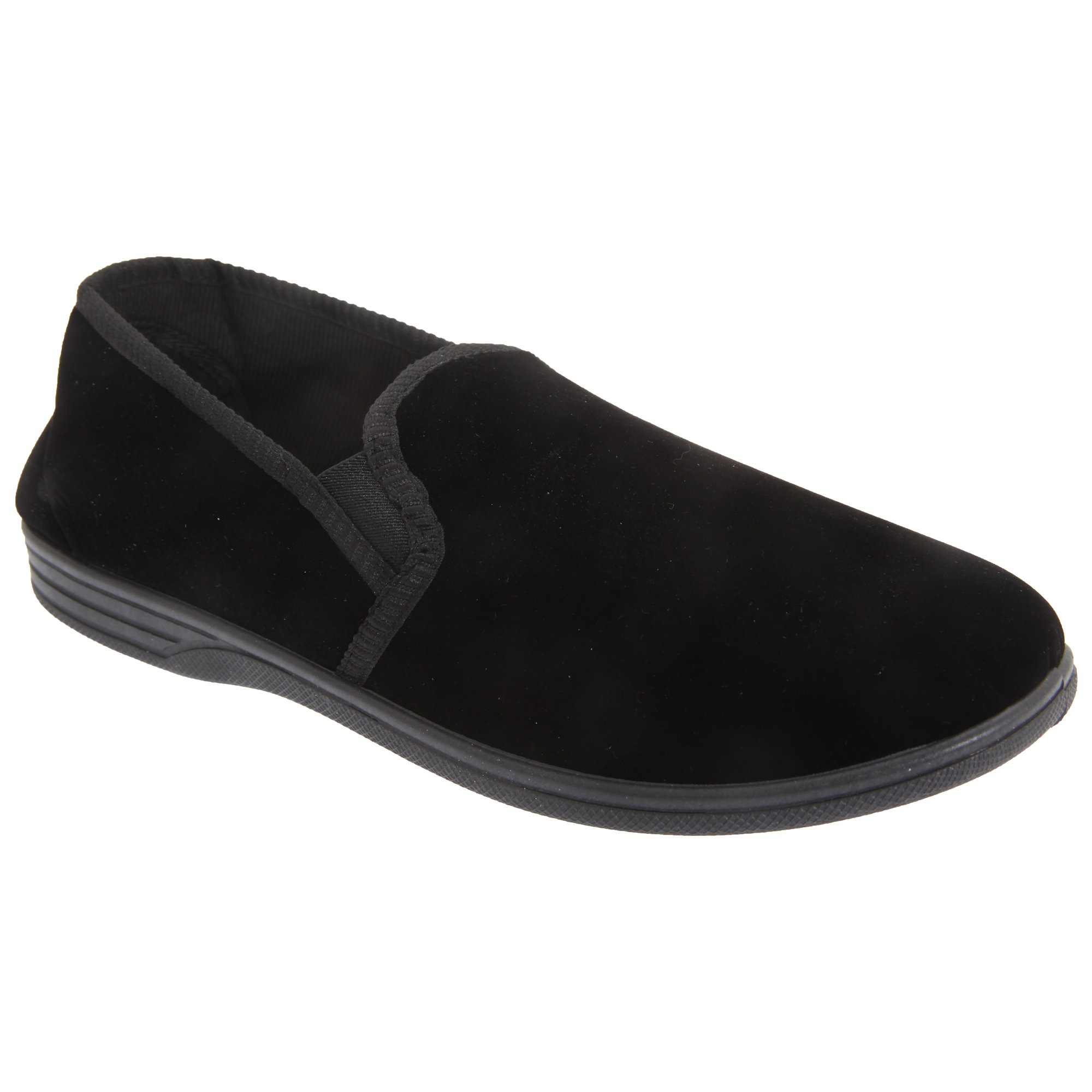Zedzzz Mens Ross Twin Gusset Velour Slippers