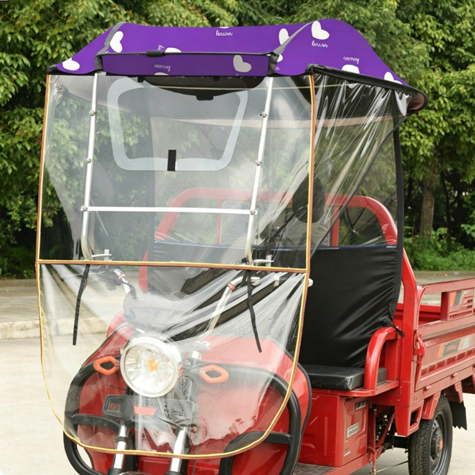Regenschutz für Elektromobile, Abdeckung für Dreiräder für Erwachsene, für Fahrten im Freien, Regen-, Sonnen- und Schneesicher(Purple,65cm/25.5")