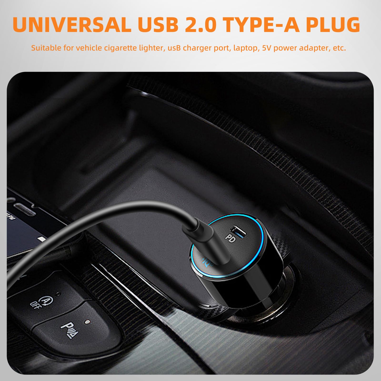 Pxm&MM USB-C-Netzkabel für Dashcam, 3,5 m, 90 Grad Winkel, USB 2.0 A auf Typ-C Dashcam-Kabel, USB-C-Auto-Ladegerät-Adapter-Anschluss für Dashcam, unterstützt Strom 3,5 A
