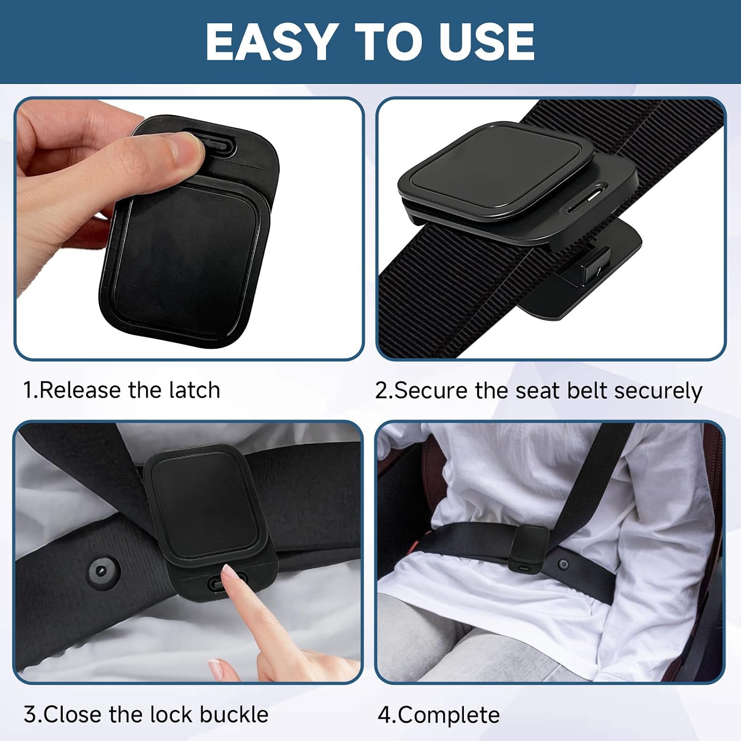 Seat Belt Clips, Adjustable Anti - Slip Car Clips Shoulder Comfortable Adjuster for Adults Car Sedans SUV RV MPV Seat, Comfort & Safety Accessory for Car (2)