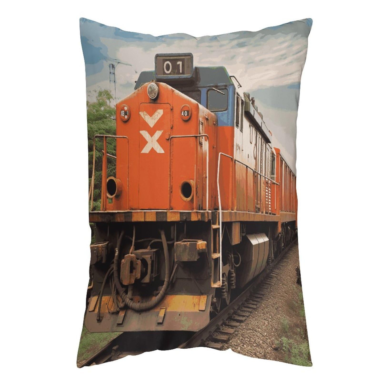 LDGSUPH Train Pillow Cases Soft Pillowcase with Invisible Zipper Wrinkle Resistant Pillow Covers Breathable Removable Pillow Protector for Bed Sofa Car 20"x30"