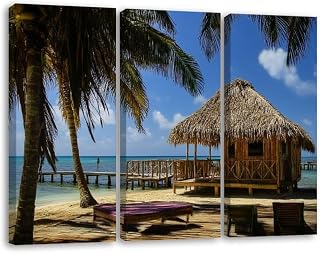 3 Piece Canvas Wall Art Prints Picture ambergris caye belize belize coasts pictures Framed Wall Painting Modern Artwork Poster Home Decor for Living Room Office Ready to Hang