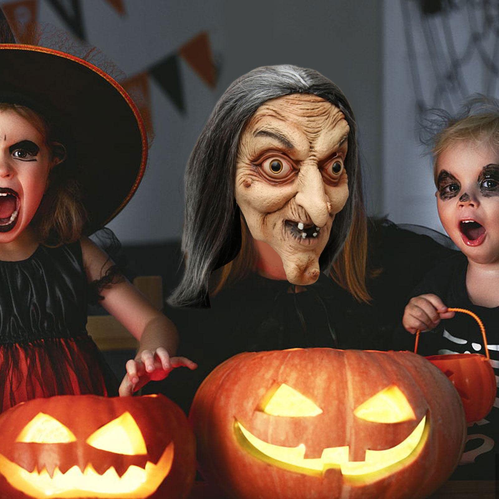 5 bruja Halloween | Cubierta facial bruja espeluznante para mujer vieja | Accesorios para disfraces Halloween para disfraces fiesta | vieja | Accesorios para disfraces Halloween para disfraces