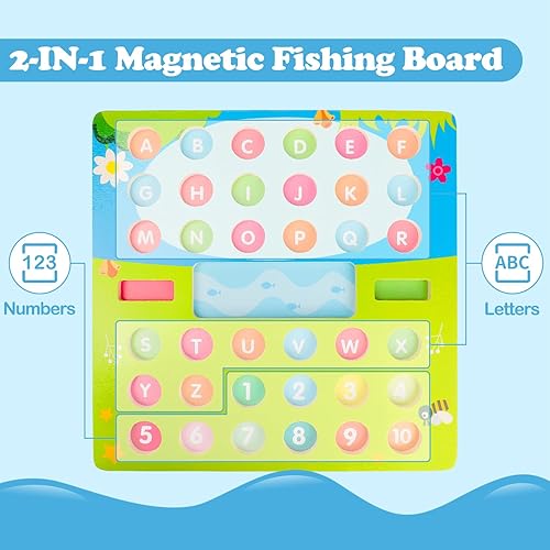 Miniatura 2 de Popsunny Montessori - Juguetes de aprendizaje para niños y niñas de 3, 4 y 5 años, juegos de mesa de pesca magnéticos de madera para niños, juegos