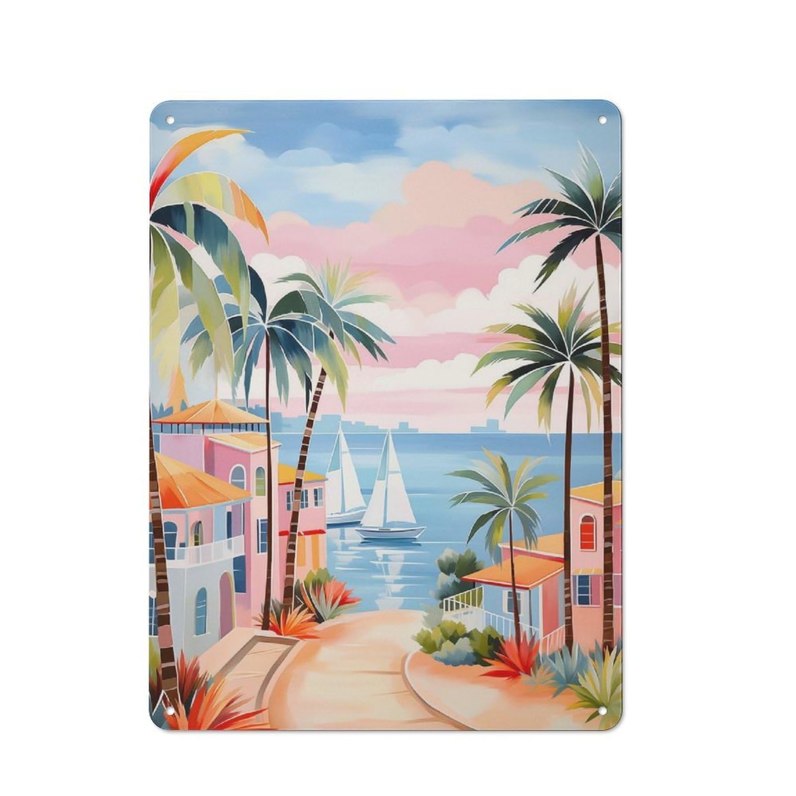 Junmoney Coastal Matisse Art Metal Sign 40X30cm With For Hallway Wall, Rustic Decor, For Furnishing A New Hallway With Rustic Decor