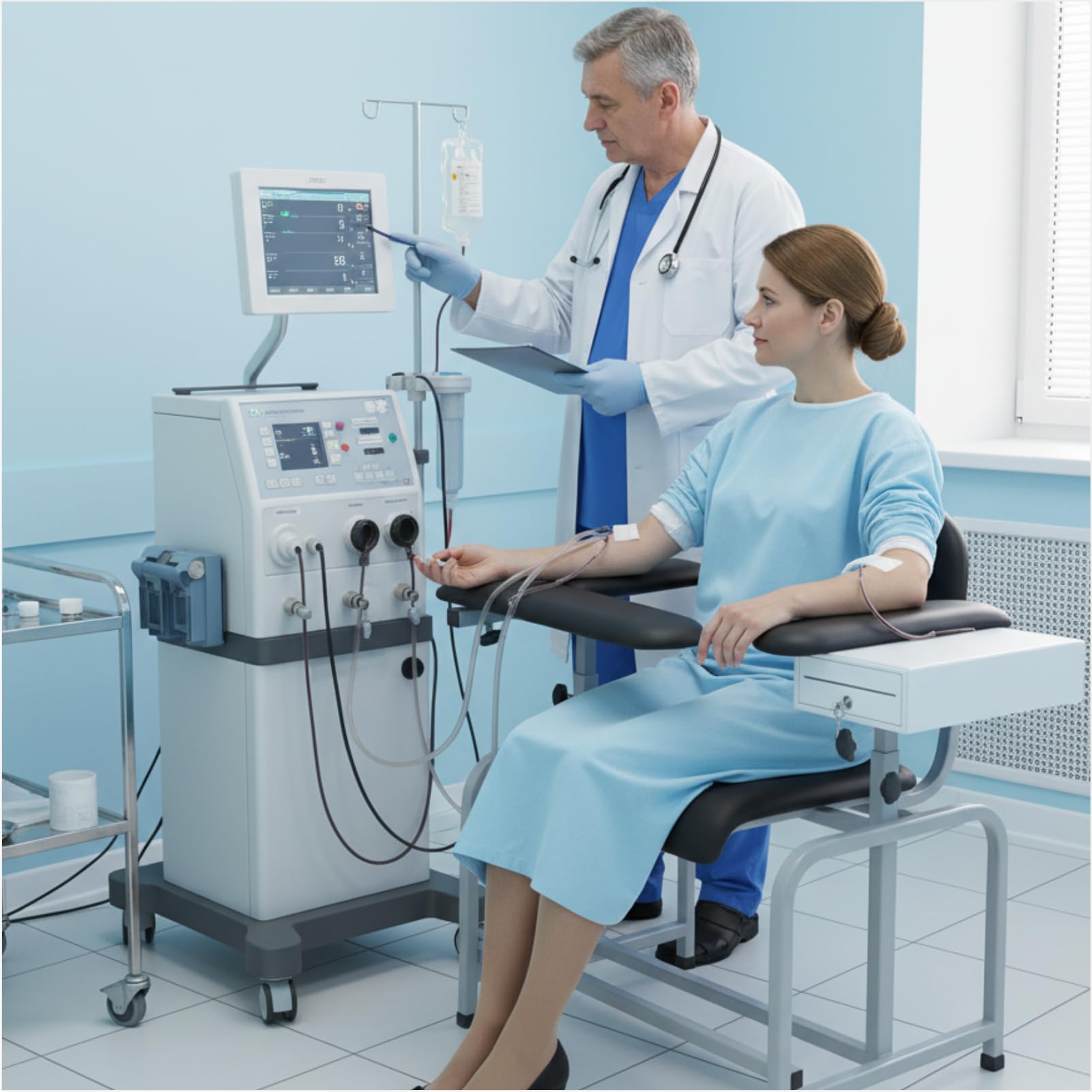 Phlebotomie-Stuhl mit verstellbarer Armlehne und Schublade für Kliniken, Pflegezentren und Spas, 120 kg Gewichtskapazität, leicht zu reinigender mittelgroßer Laborstuhl mit Sitz aus PU-Leder