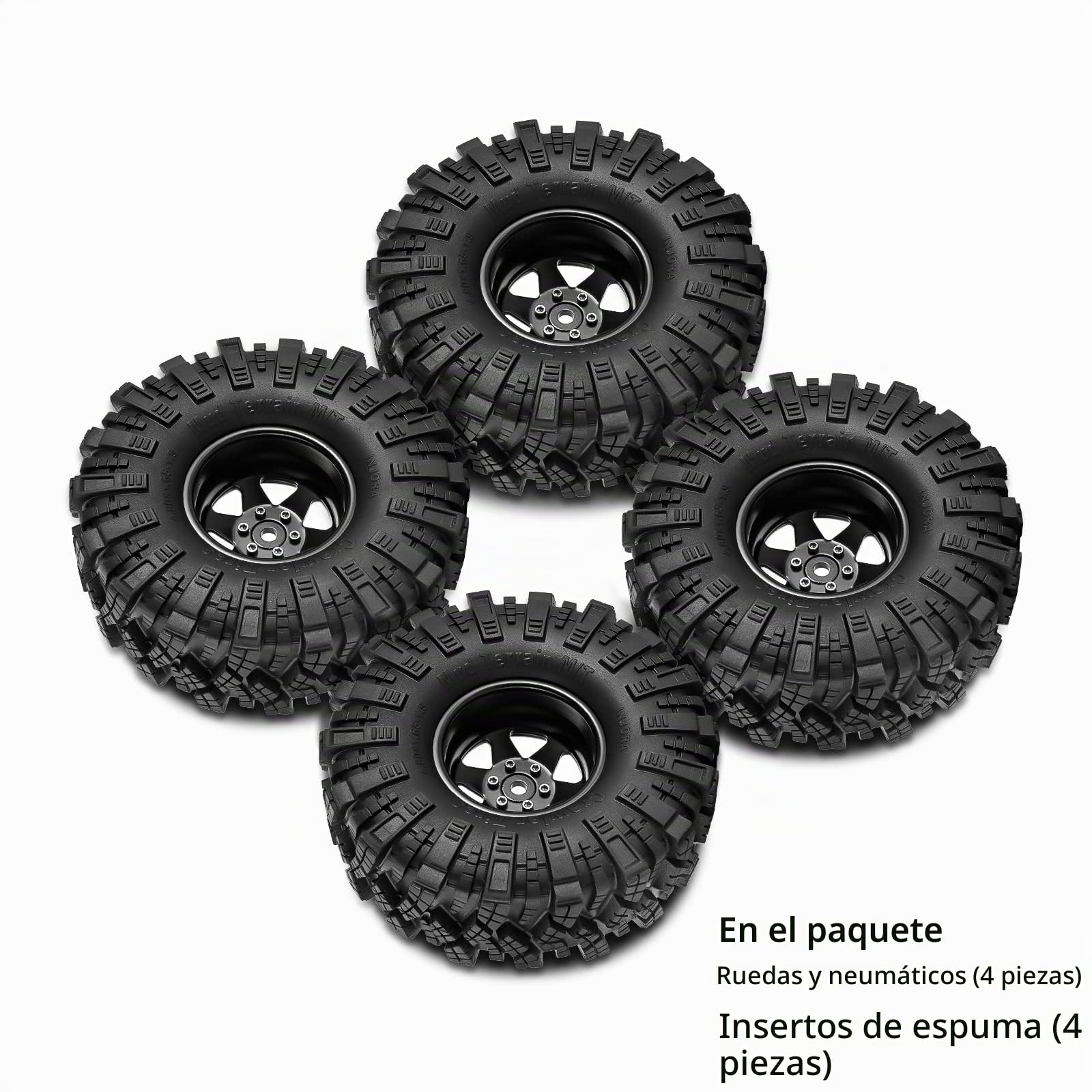 INJORA 1.9 Neumáticos Desplazamiento -8.9mm Llanta Beadlock para SCX10 TRX4