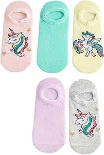 LC واكيكي جوارب تدريب منقوشة للفتيات، عبوة من 5 قطع