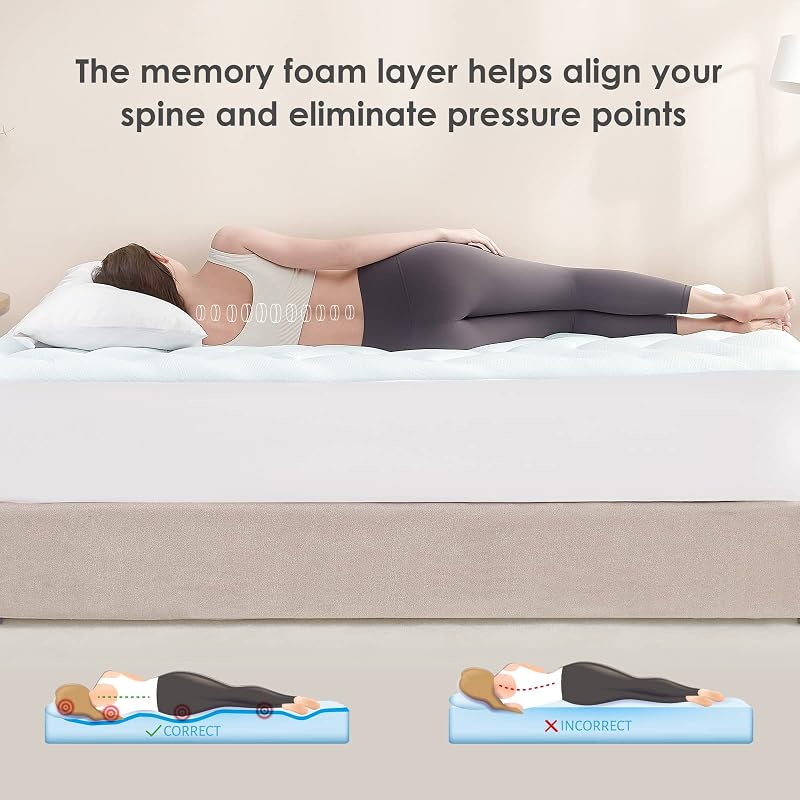 EHEYCIGA 140x190 cm Gél Matractopper Memory Foam Hűtő Funkcióval