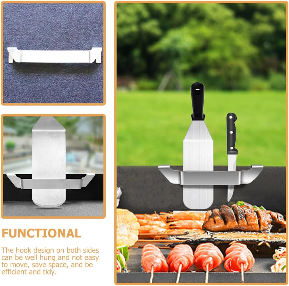 Ipetboom Griddle Metal Tool Holder for Spatulas BBQ Accessories Griddle Spatula Rack for Outdoor Grilling Camping Organize Your Cooking Space with