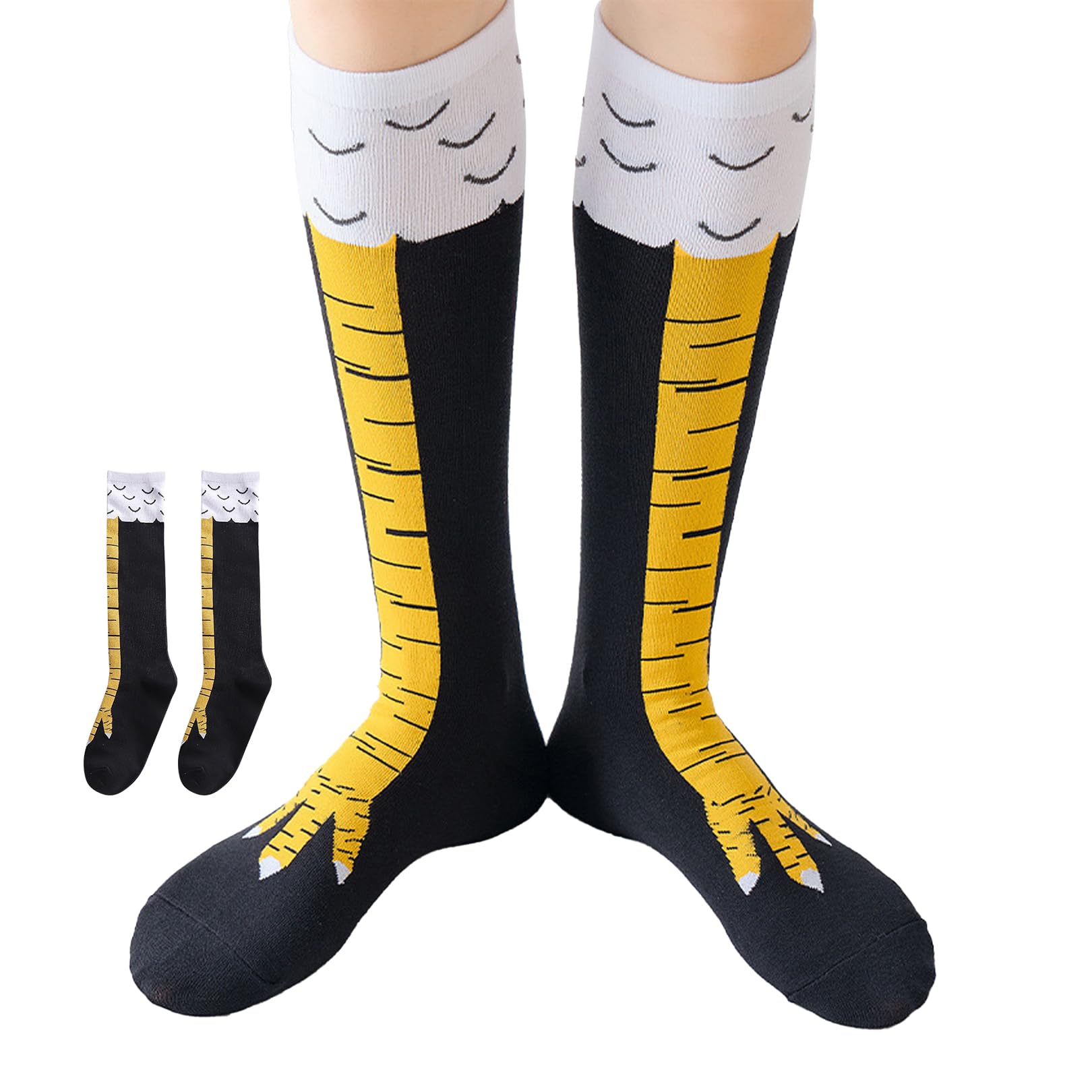 4 Paar Chicken Leg Socks - Witzige Hühnerbein Strümpfe Für Damen