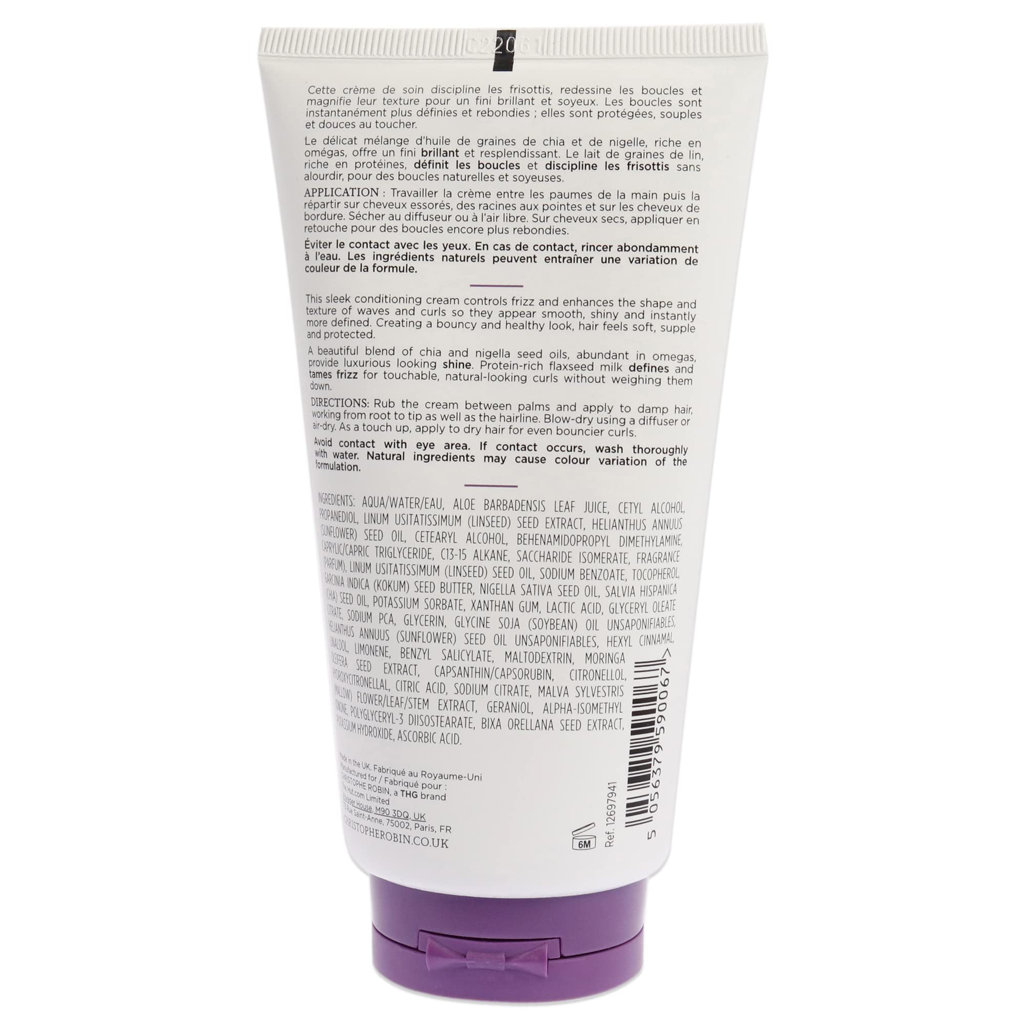 Christophe Robin New Luscious Curl Cream with Chia Seed Oil 150ml, Moisturizing & Defining Cream, Enhances Curl Shape - Image 2