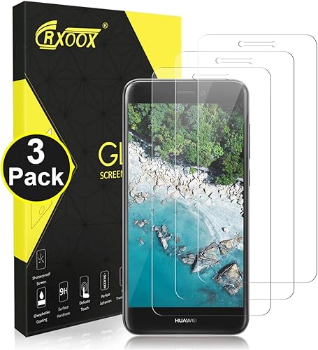 CRXOOX Pack  Pellicola Vetro Temperato per Huawei Lite 2017  Durezza Ultra-Clear  AntiGraffio  Sensibile Tocco  Senza Bolle Screen Protector per Huawei Lite 2017