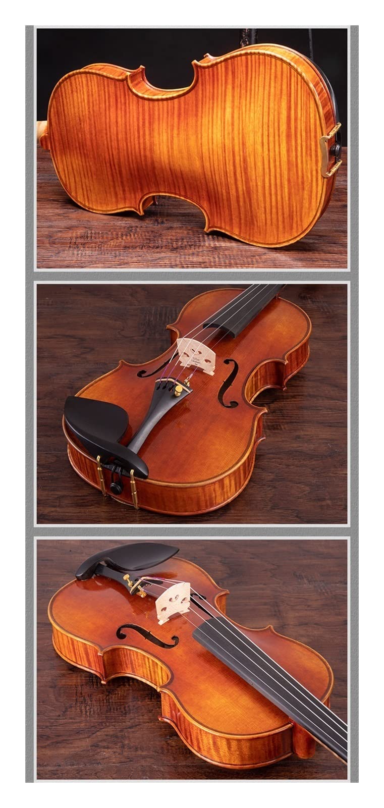 4/4,1/2 /, 3/4,1/4 Violín Hecho A Mano De Madera Maciza para Niños Práctica Práctica Práctica Estudiante violín (Color : 1/2)