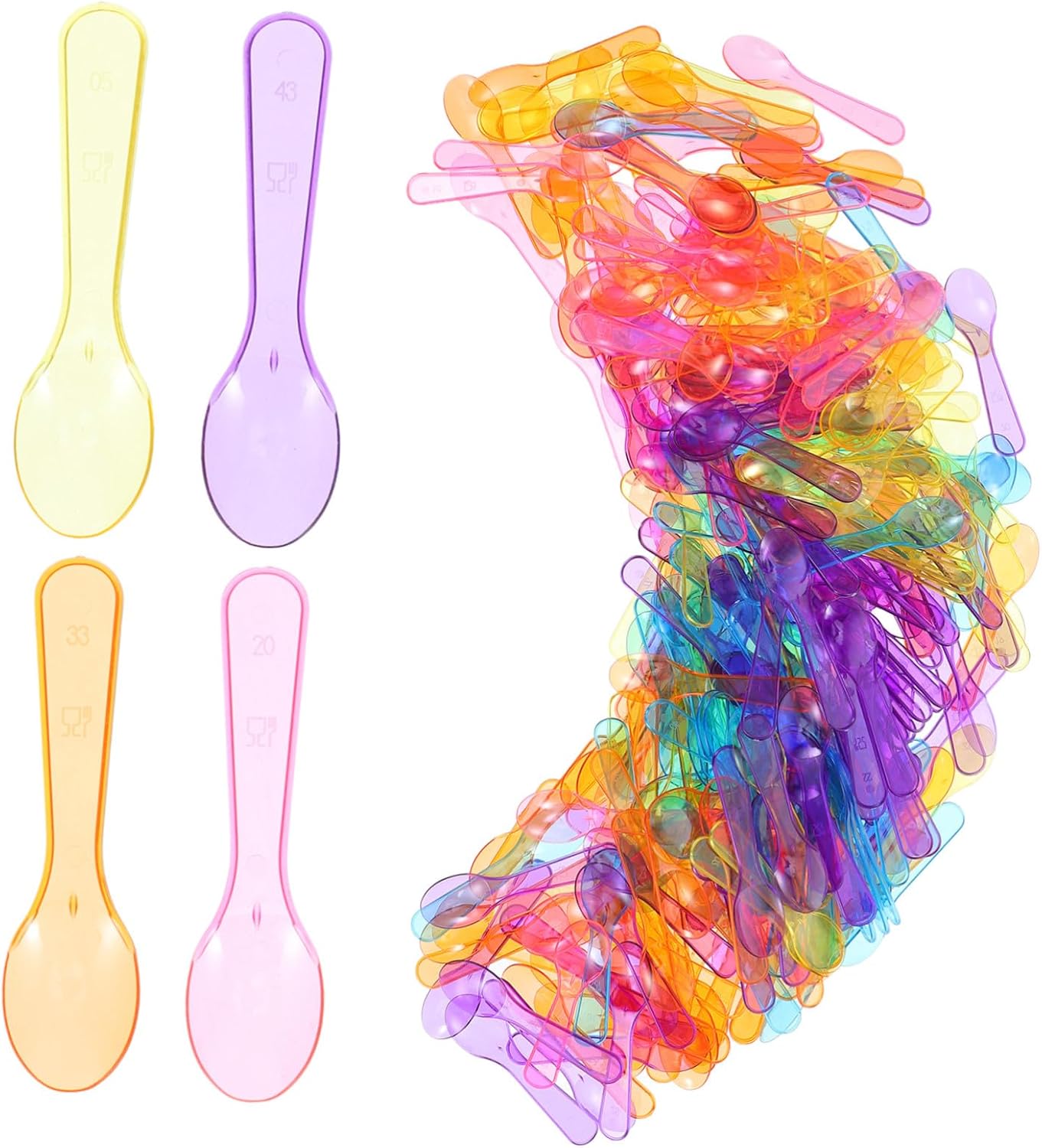 300pcs Mini Dessert Spoons Plastic Portable Lightweight Pudding Spoons Elegant Compact Design for Holiday Parties and Ice Cream Sampling