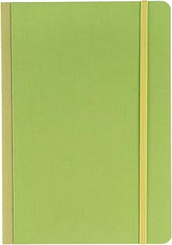Fabriano Ecoqua Plus Fabric-Bound Notebook, 5.8" x 8.3", A5, Dotted, Lime